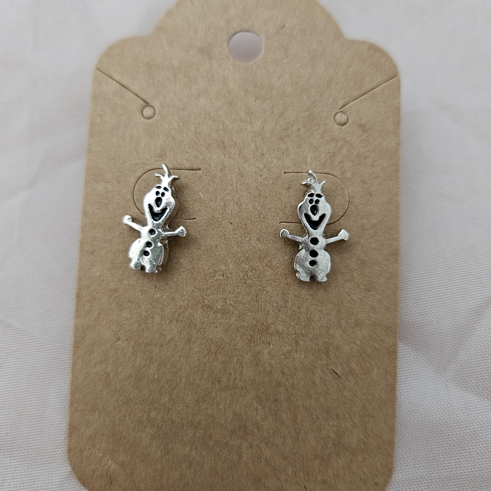 Silver Snowman Earrings